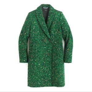 J Crew Green Daphne Topcoat Coat in Italian Wool Tweed